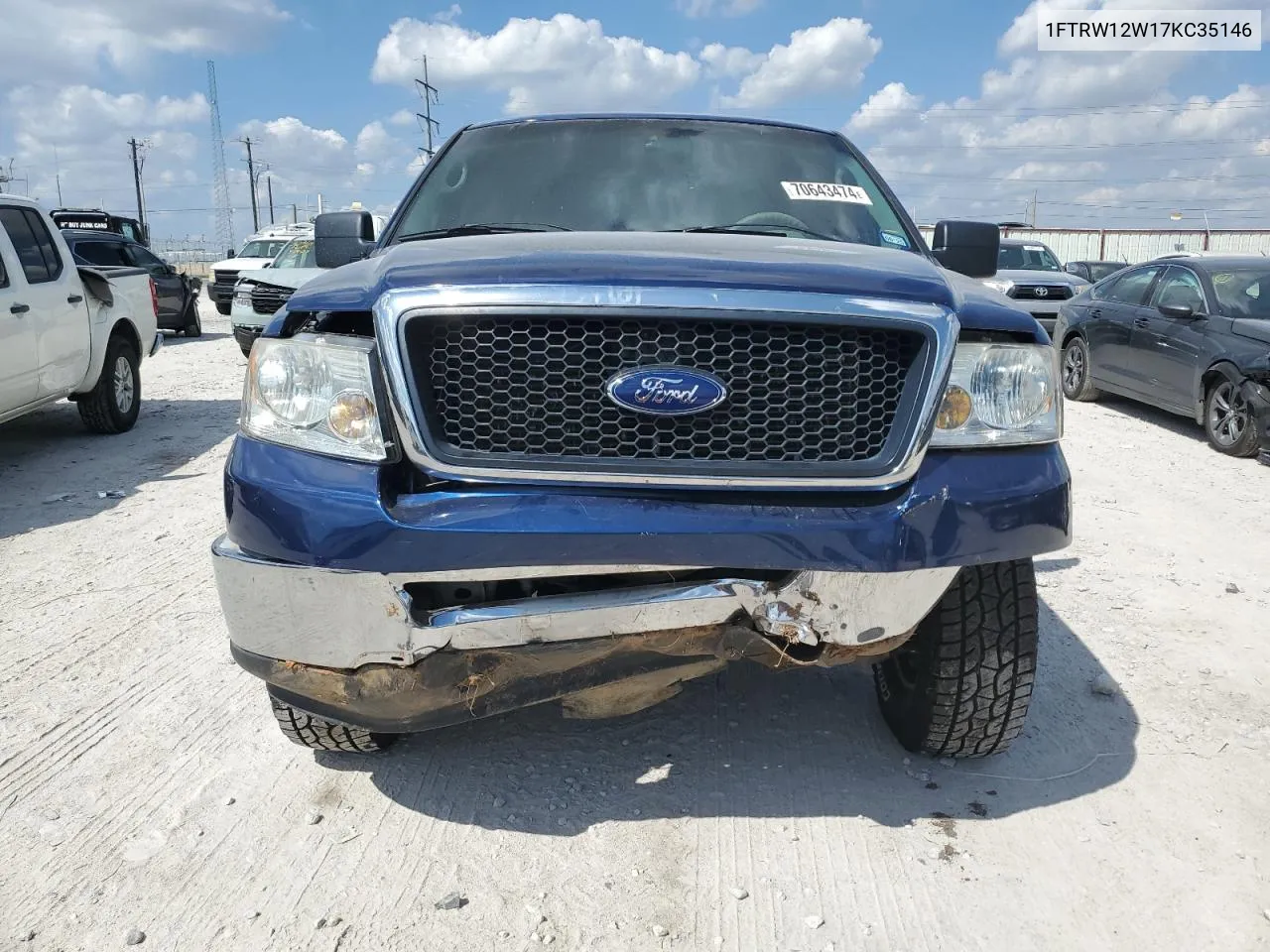 1FTRW12W17KC35146 2007 Ford F150 Supercrew