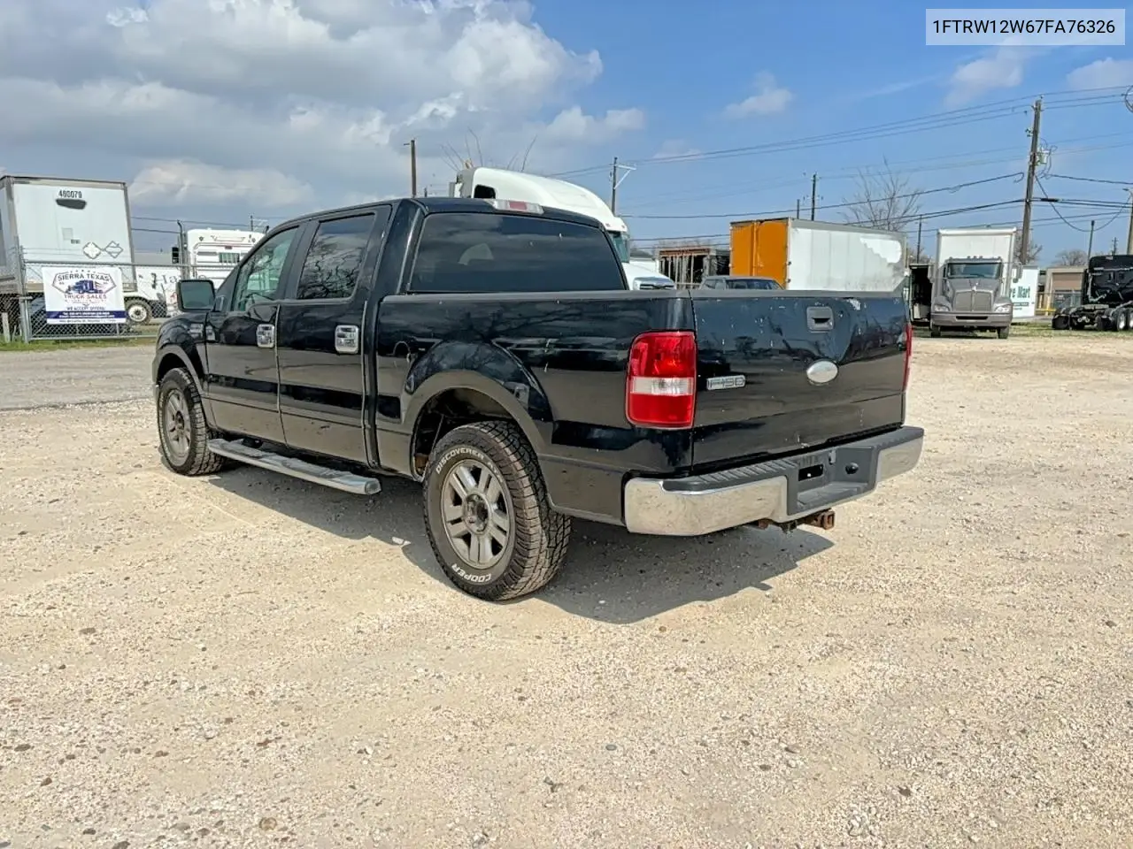 1FTRW12W67FA76326 2007 Ford F150 Supercrew