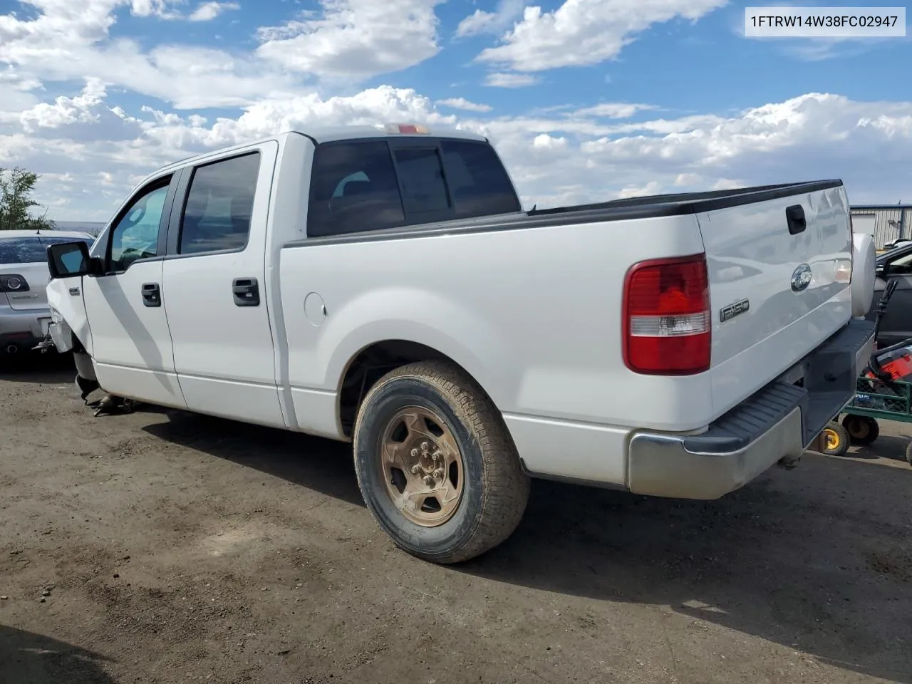 2008 Ford F150 Supercrew VIN: 1FTRW14W38FC02947 Lot: 68723204