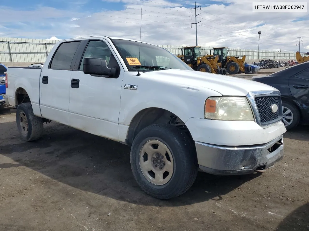 2008 Ford F150 Supercrew VIN: 1FTRW14W38FC02947 Lot: 68723204