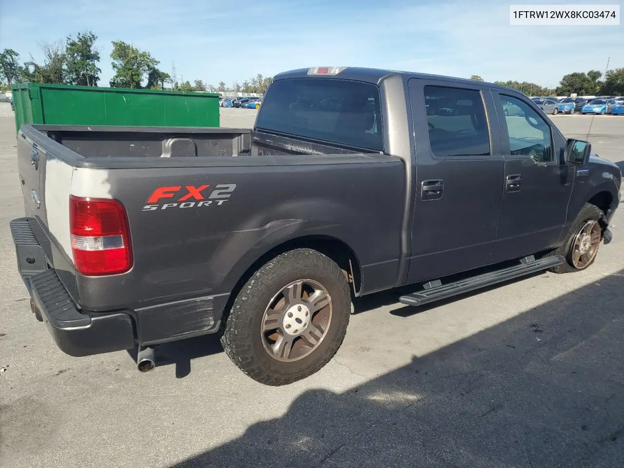 1FTRW12WX8KC03474 2008 Ford F150 Supercrew