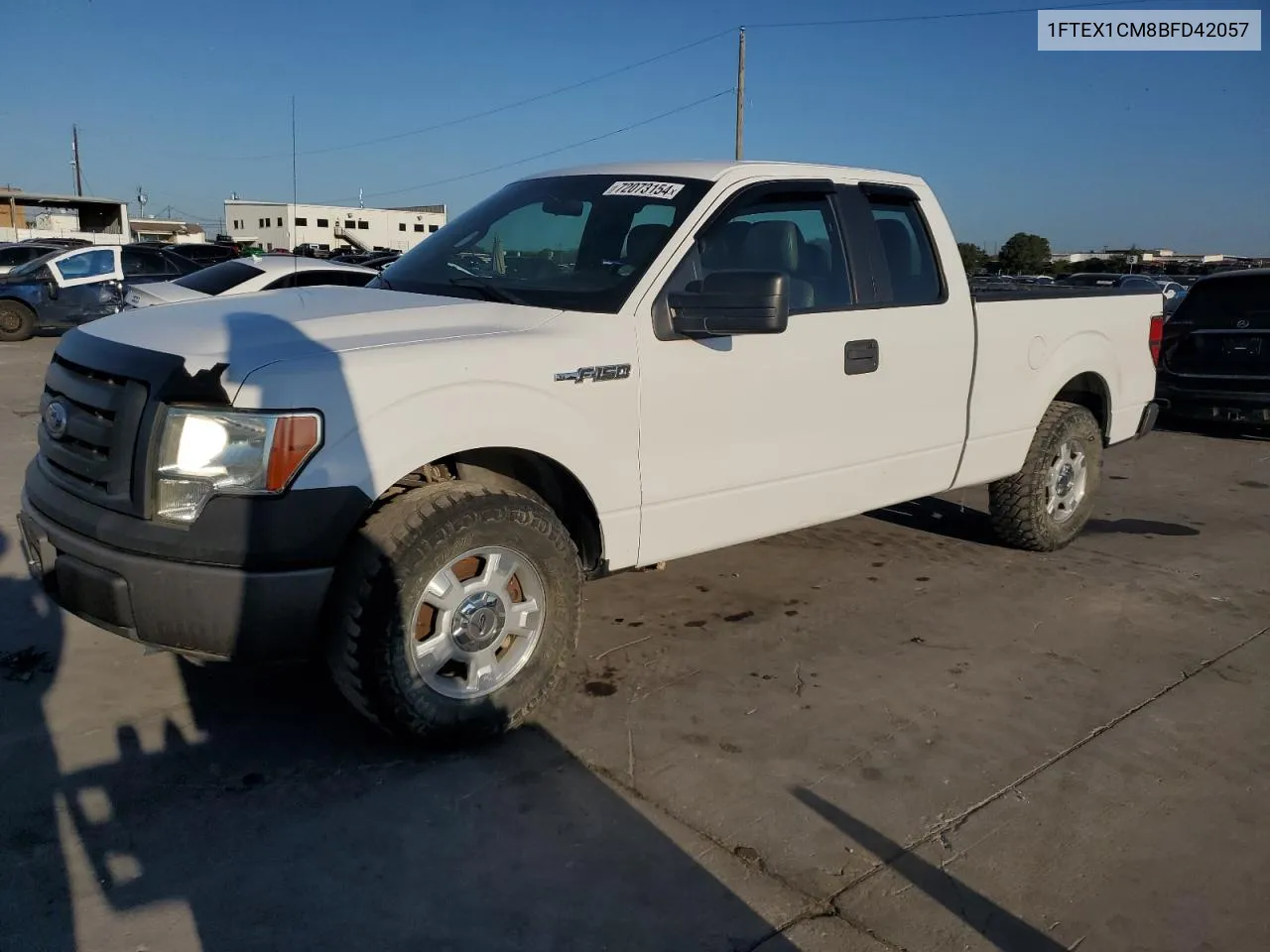 2011 Ford F150 Super Cab VIN: 1FTEX1CM8BFD42057 Lot: 72073154