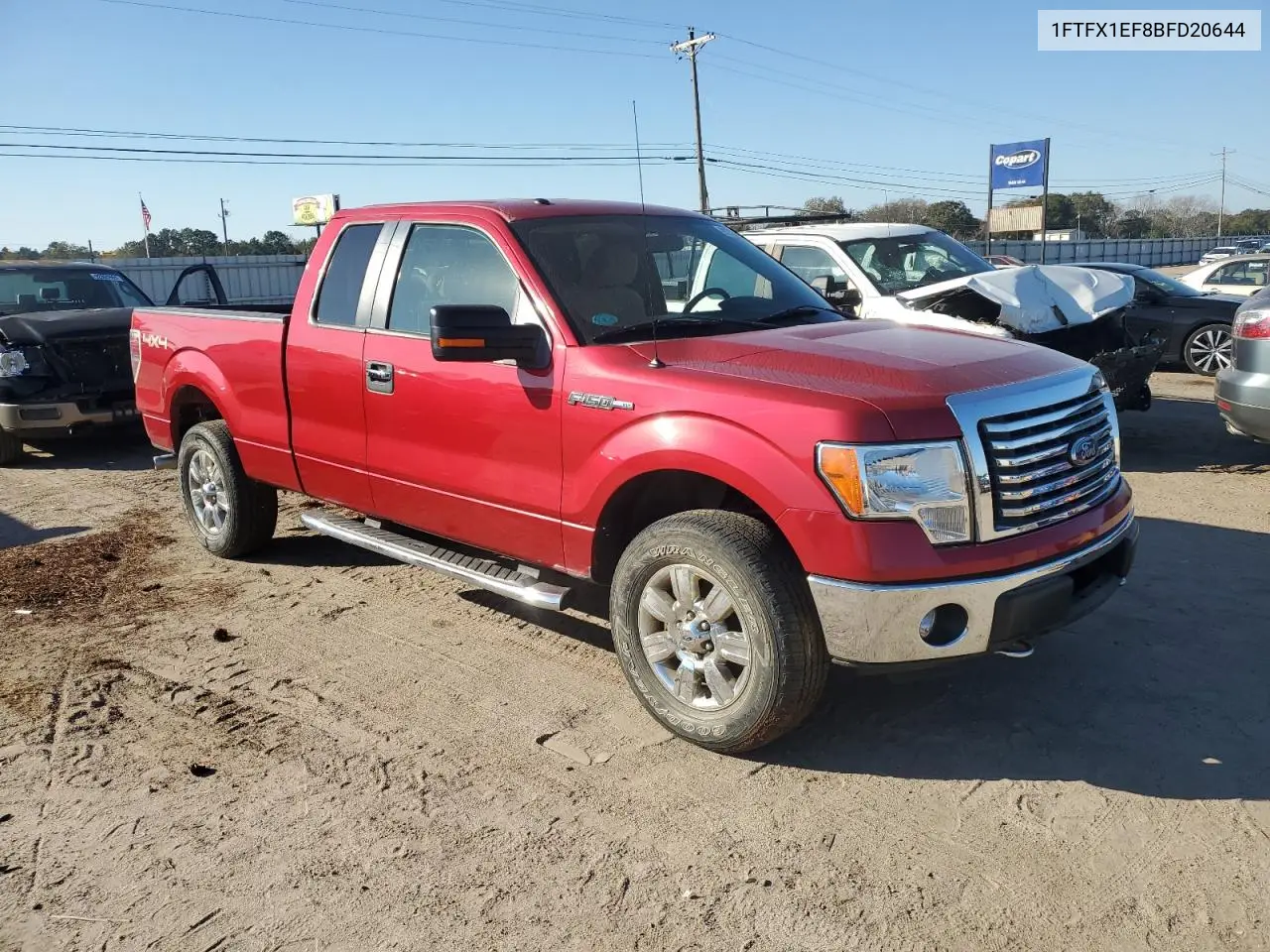 1FTFX1EF8BFD20644 2011 Ford F150 Super Cab