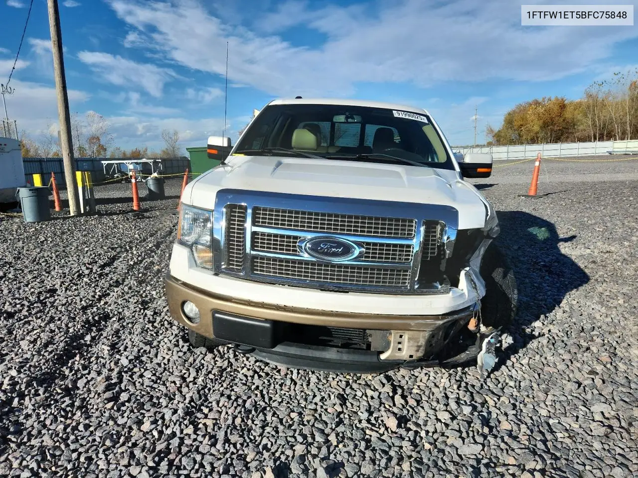 1FTFW1ET5BFC75848 2011 Ford F150 Supercrew