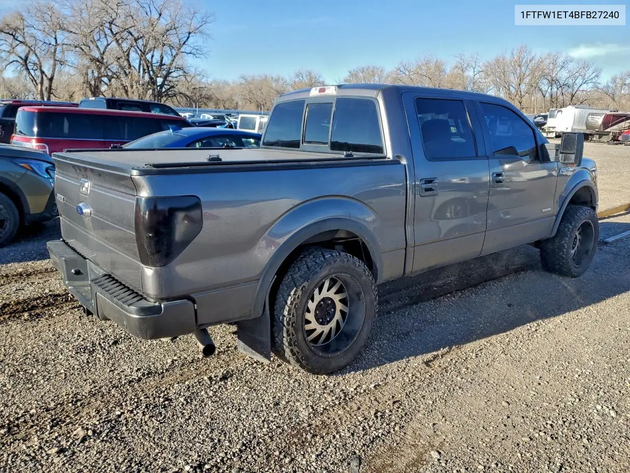 1FTFW1ET4BFB27240 2011 Ford F150 Supercrew