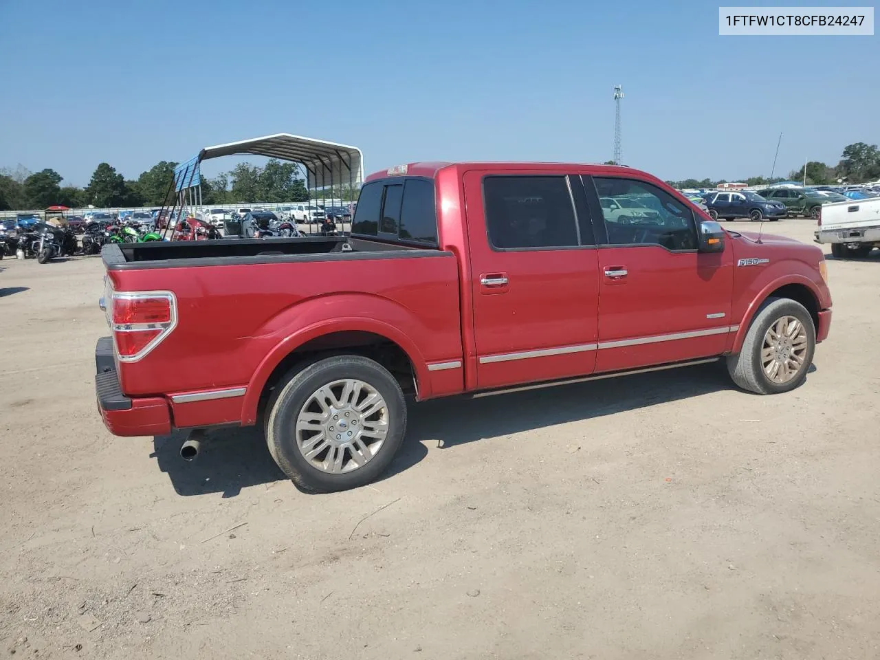 2012 Ford F150 Supercrew VIN: 1FTFW1CT8CFB24247 Lot: 72596524