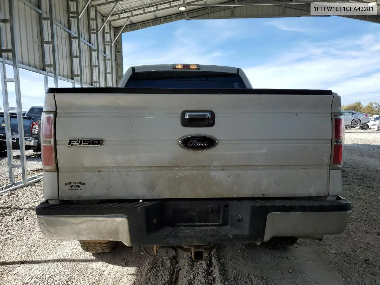 1FTFW1ET1CFA43281 2012 Ford F150 Supercrew