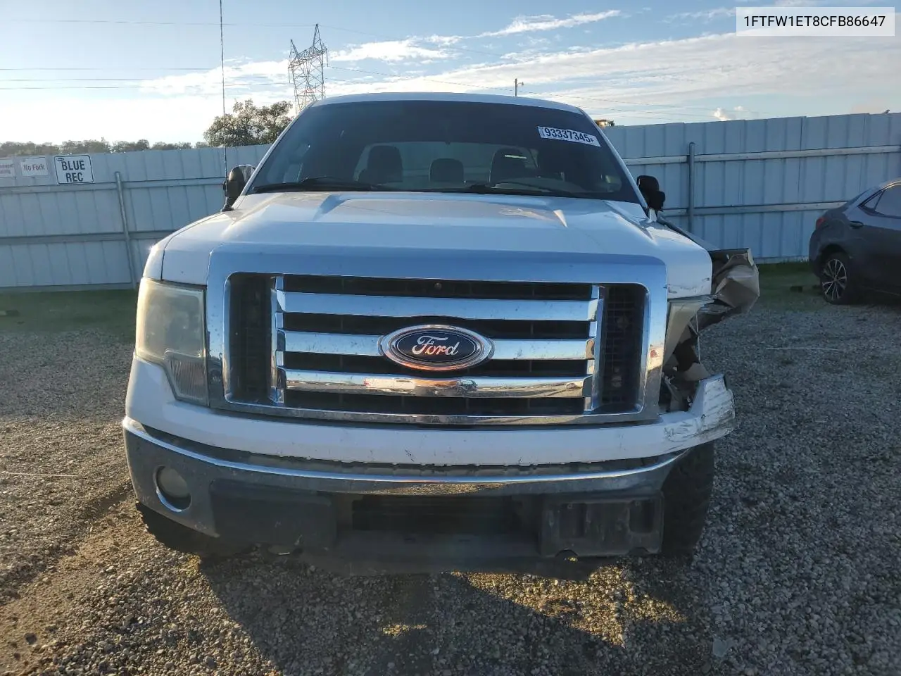 1FTFW1ET8CFB86647 2012 Ford F150 Supercrew
