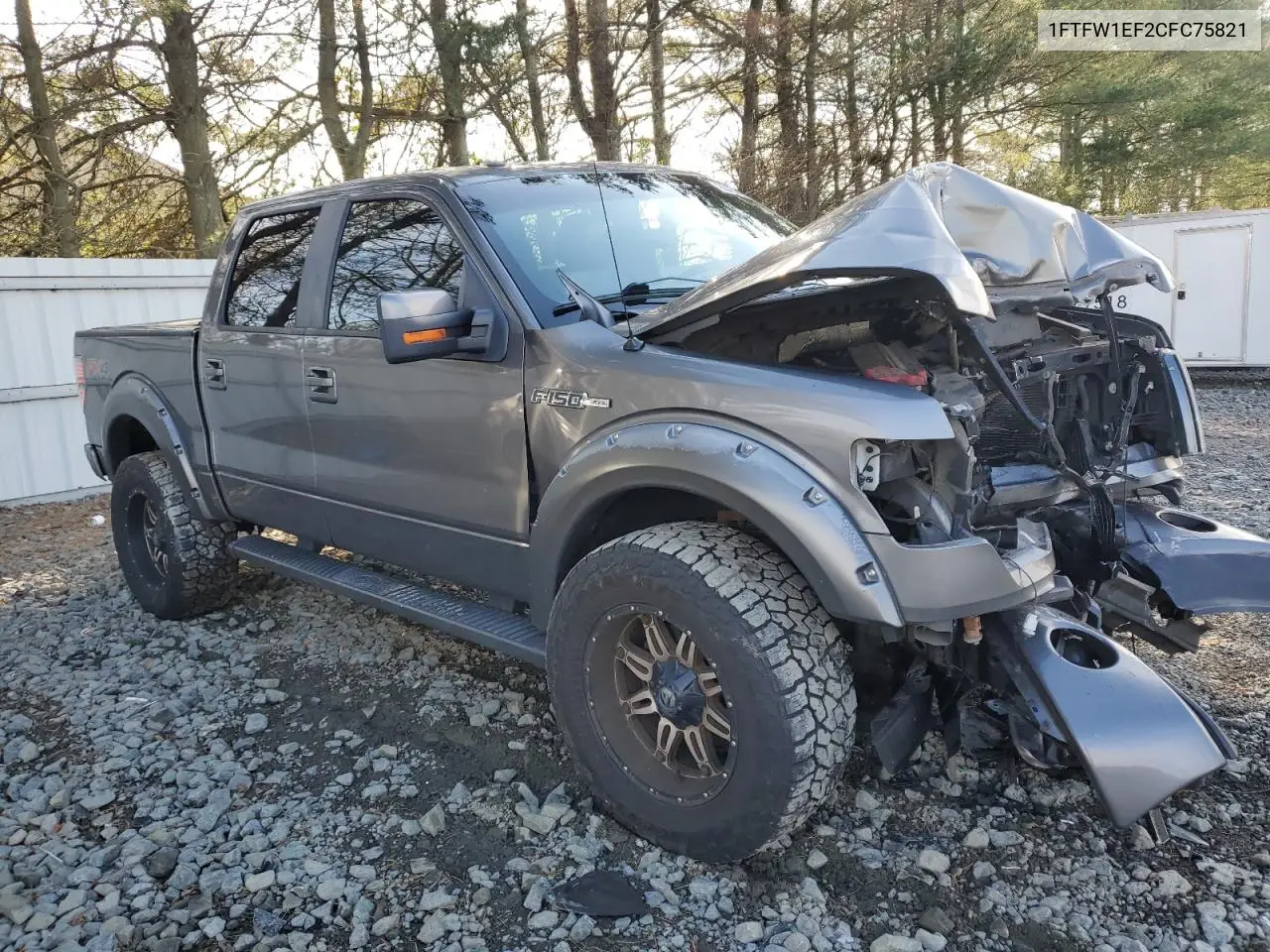1FTFW1EF2CFC75821 2012 Ford F150 Supercrew