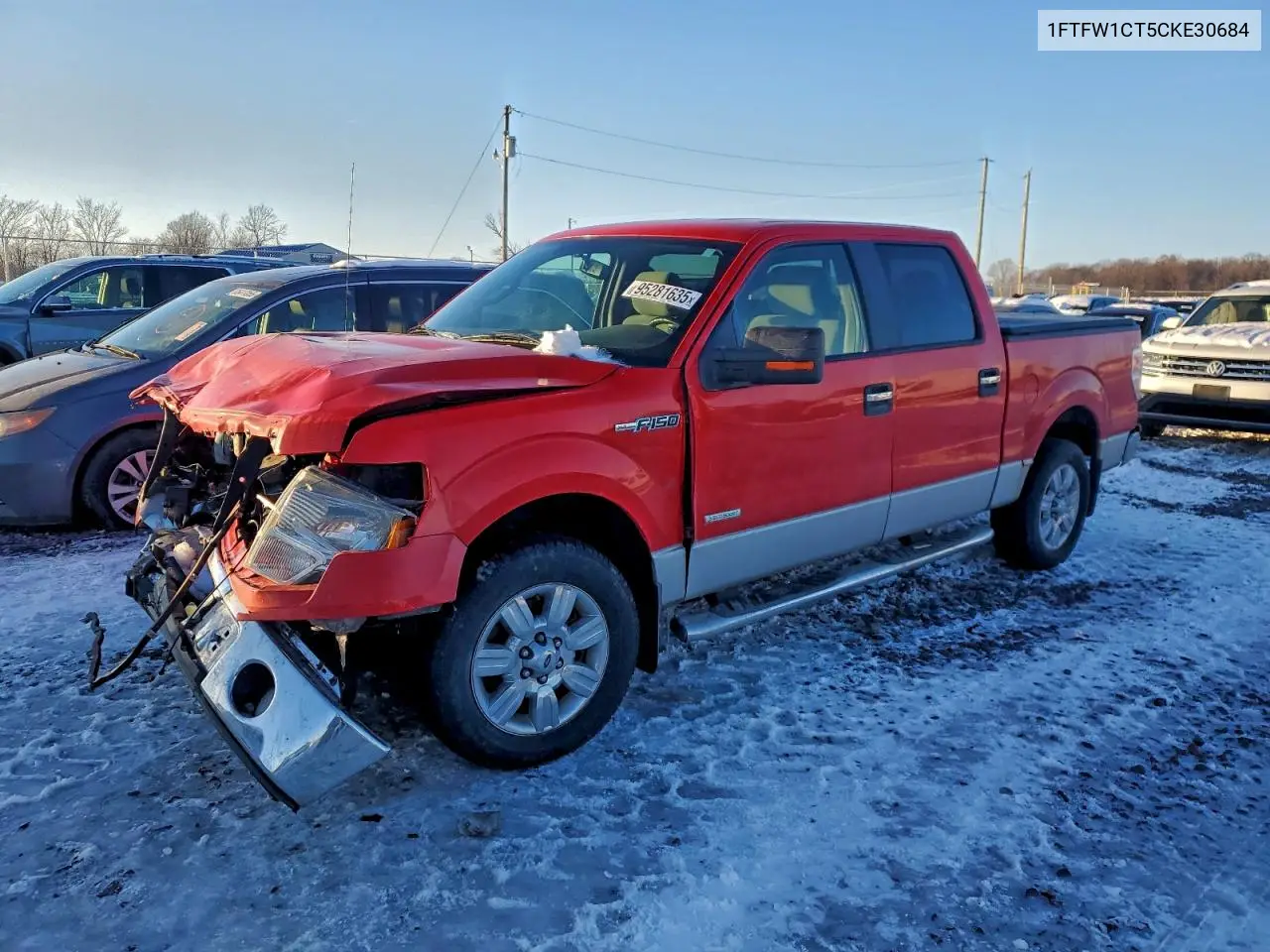 1FTFW1CT5CKE30684 2012 Ford F150 Supercrew