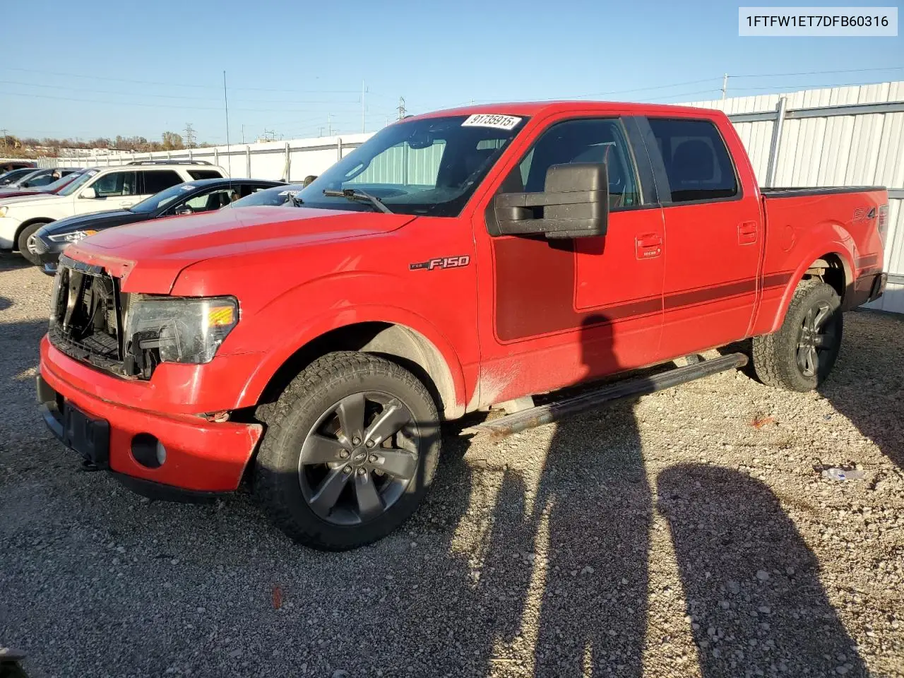 1FTFW1ET7DFB60316 2013 Ford F150 Supercrew