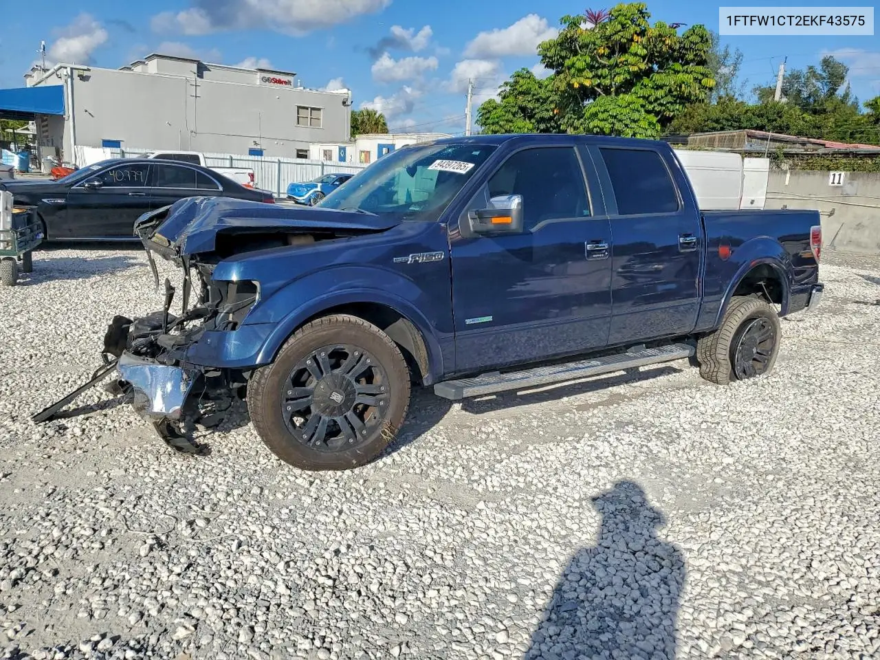 1FTFW1CT2EKF43575 2014 Ford F150 Supercrew