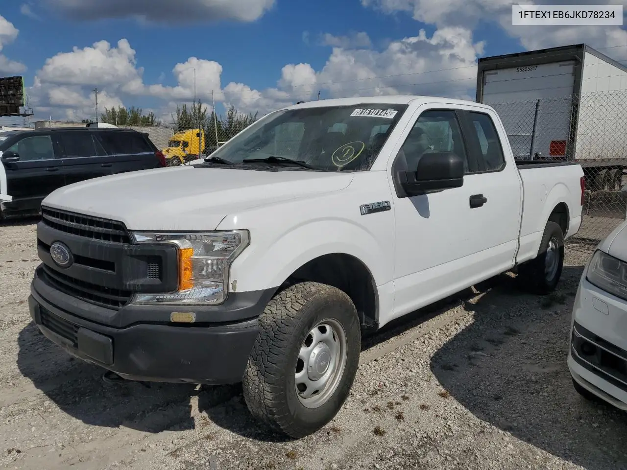 1FTEX1EB6JKD78234 2018 Ford F150 Super Cab