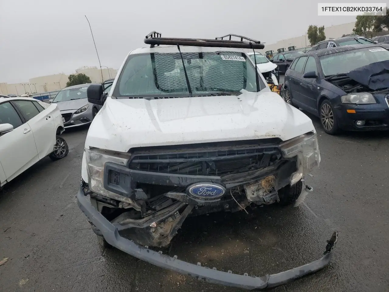 1FTEX1CB2KKD33764 2019 Ford F150 Super Cab