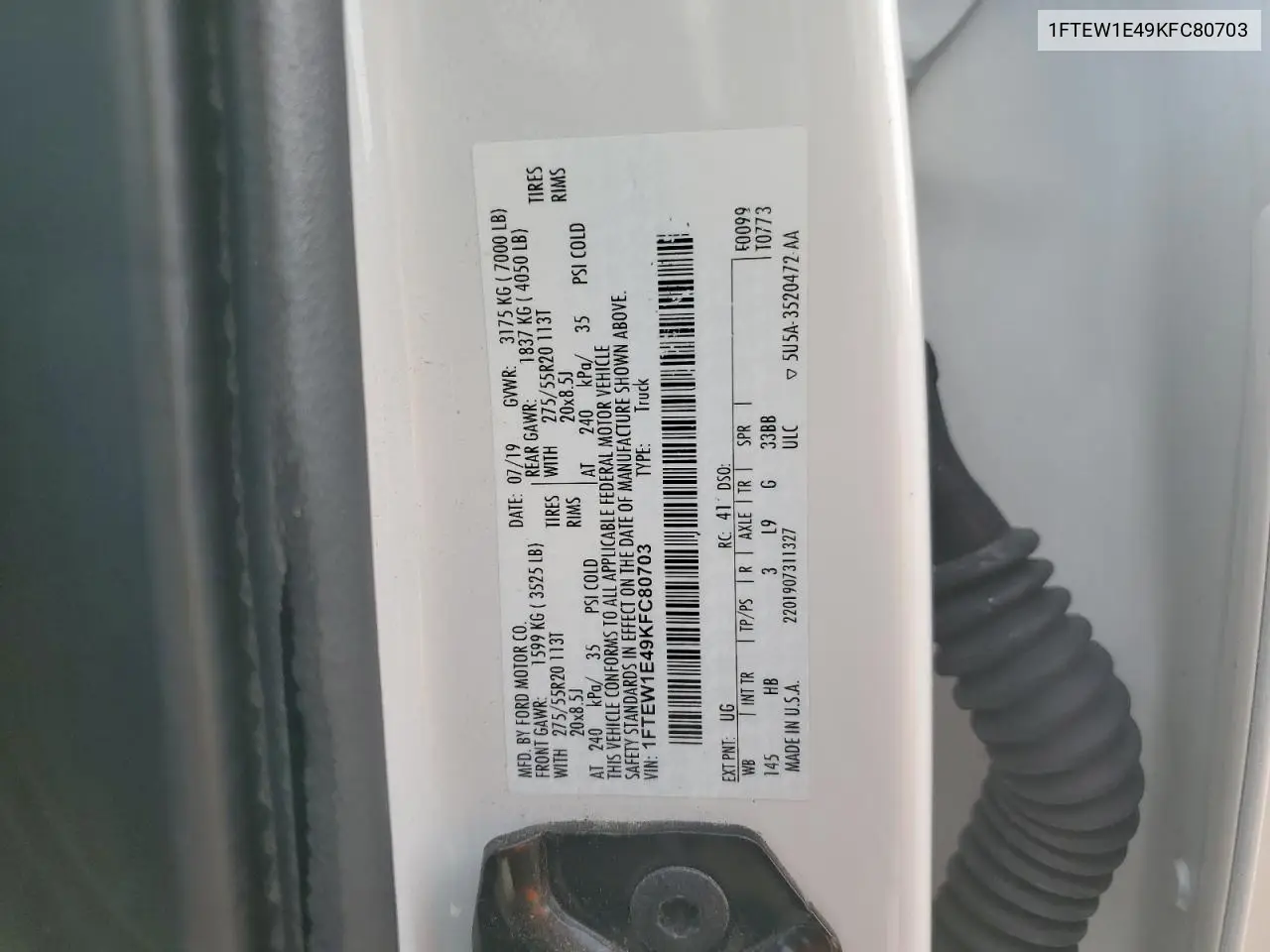 1FTEW1E49KFC80703 2019 Ford F150 Supercrew