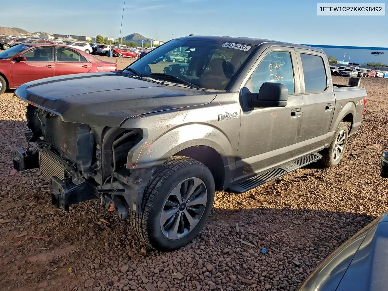 1FTEW1CP7KKC98492 2019 Ford F150 Supercrew