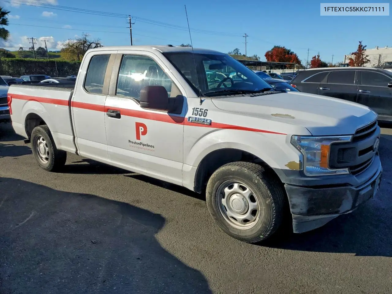 1FTEX1C55KKC71111 2019 Ford F150 Super Cab