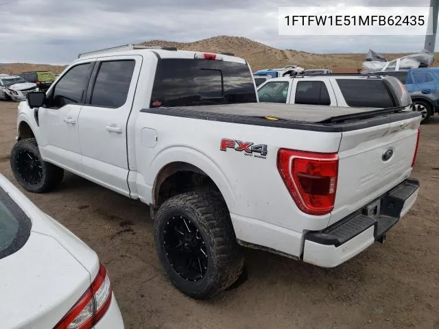 1FTFW1E51MFB62435 2021 Ford F150 Supercrew