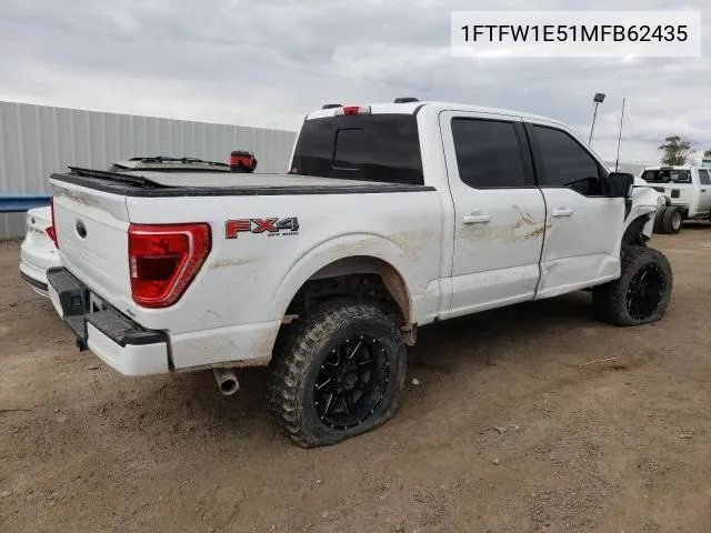 1FTFW1E51MFB62435 2021 Ford F150 Supercrew