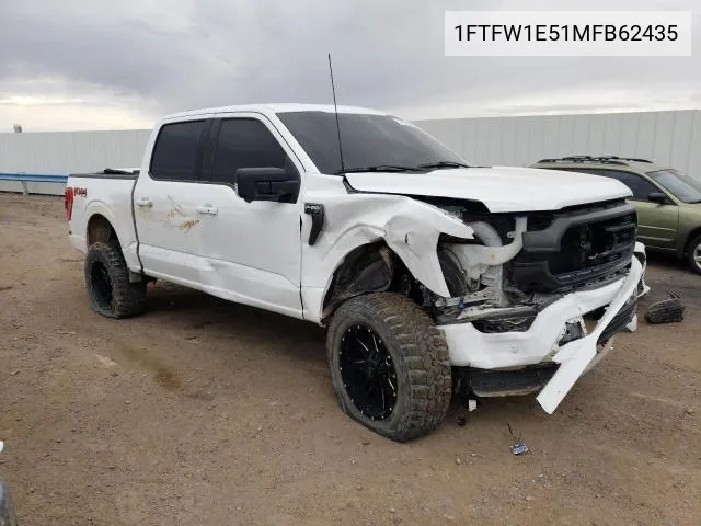 1FTFW1E51MFB62435 2021 Ford F150 Supercrew