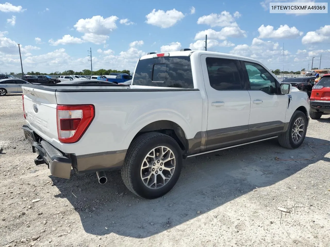 2021 Ford F150 Supercrew VIN: 1FTEW1C5XMFA49369 Lot: 71928464