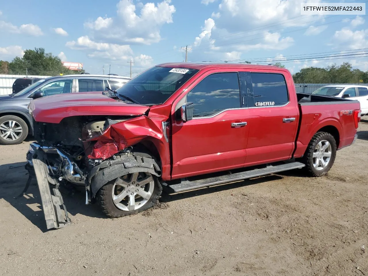 2021 Ford F150 Supercrew VIN: 1FTFW1E52MFA22443 Lot: 72435104