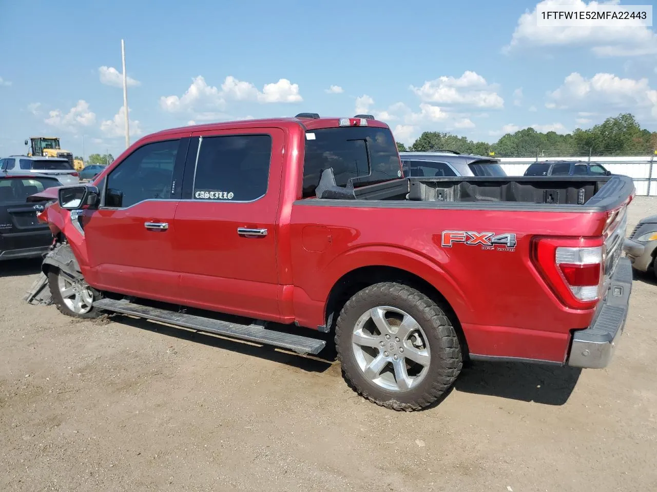 2021 Ford F150 Supercrew VIN: 1FTFW1E52MFA22443 Lot: 72435104