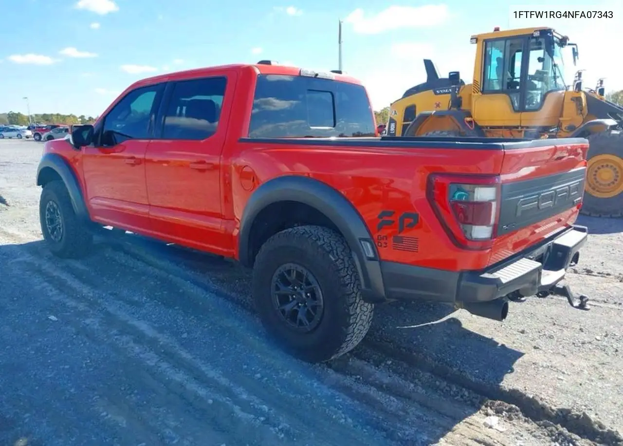 1FTFW1RG4NFA07343 2022 Ford F150 Raptor