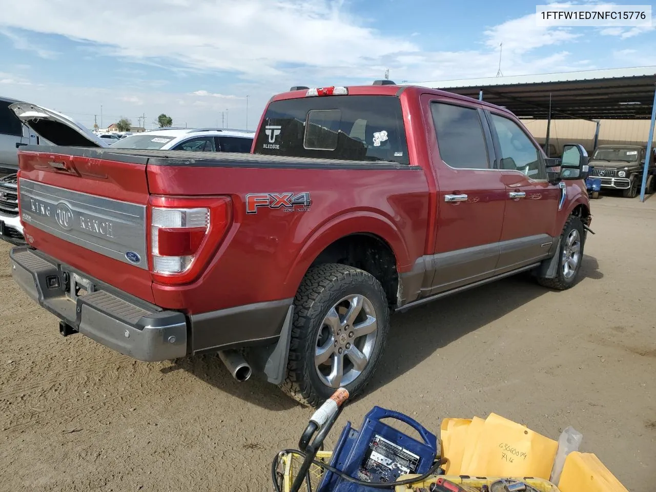 2022 Ford F150 Supercrew VIN: 1FTFW1ED7NFC15776 Lot: 63231644