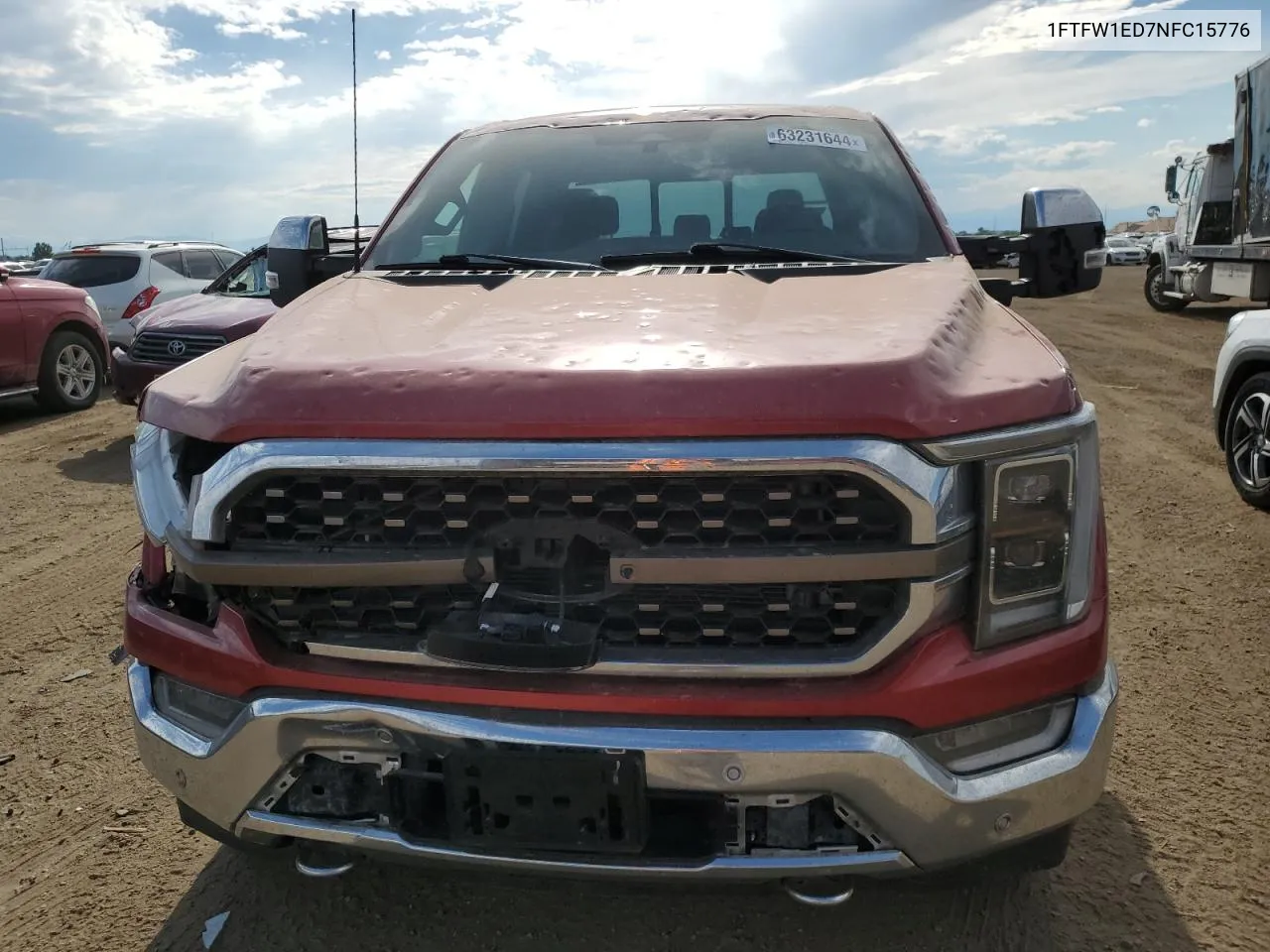 2022 Ford F150 Supercrew VIN: 1FTFW1ED7NFC15776 Lot: 63231644