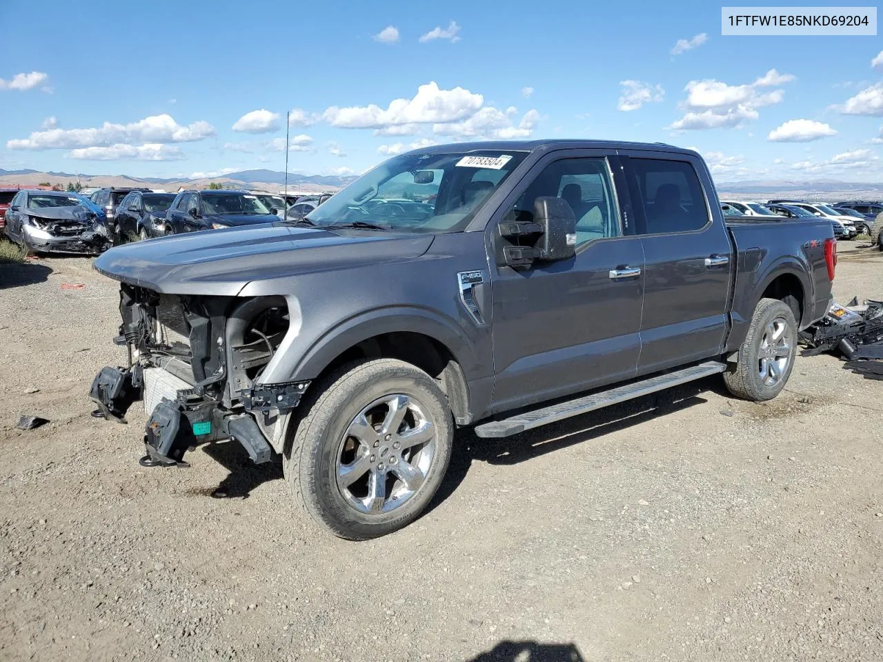 2022 Ford F150 Supercrew VIN: 1FTFW1E85NKD69204 Lot: 70783504