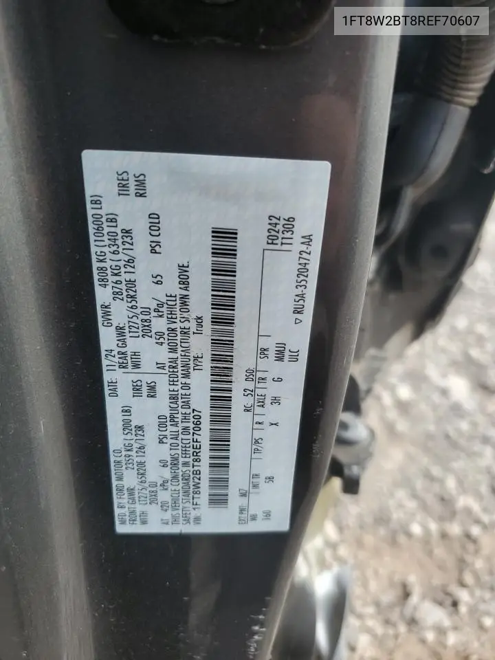 1FT8W2BT8REF70607 2024 Ford F250 Super Duty