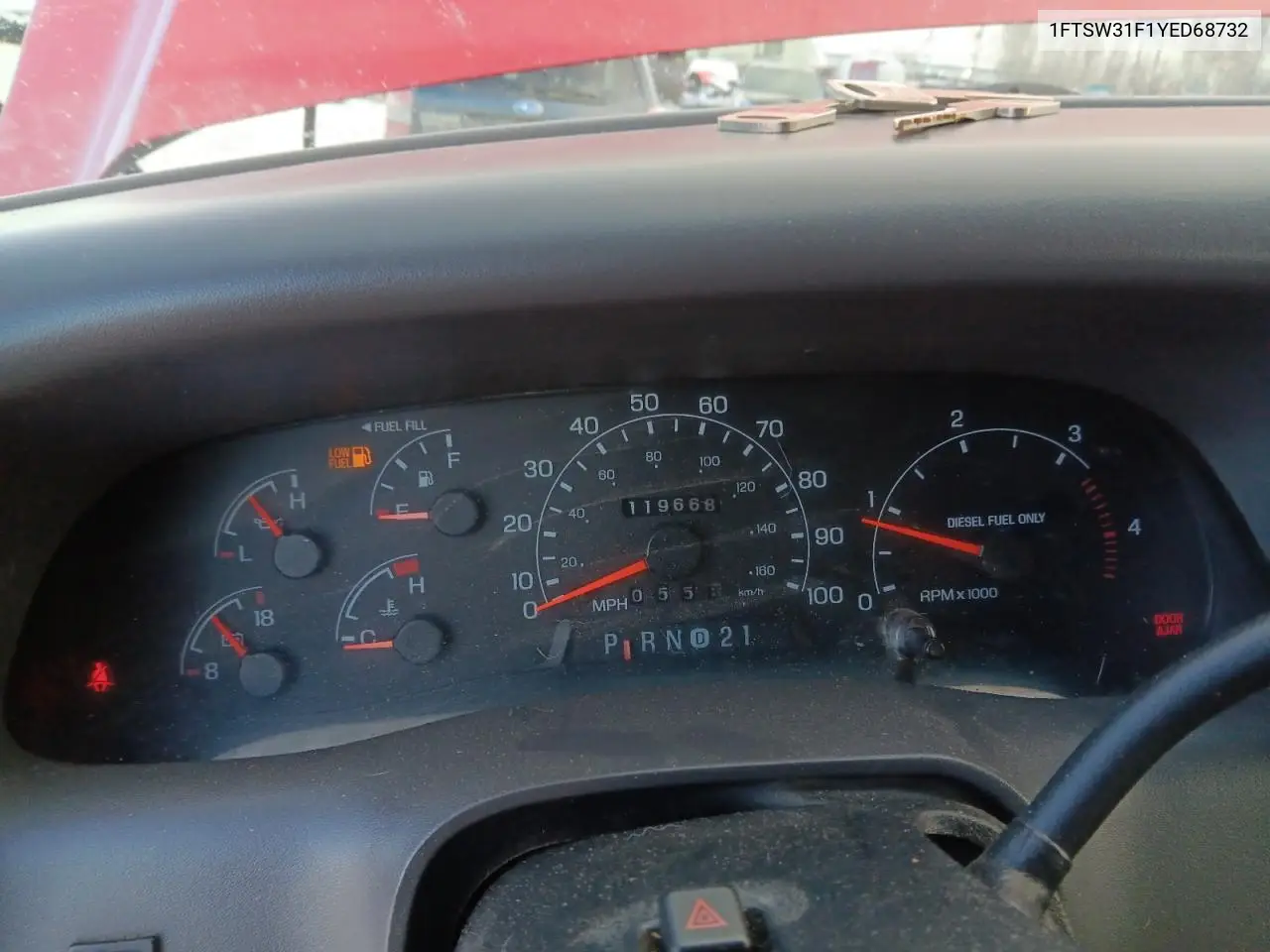 1FTSW31F1YED68732 2000 Ford F350 Srw Super Duty