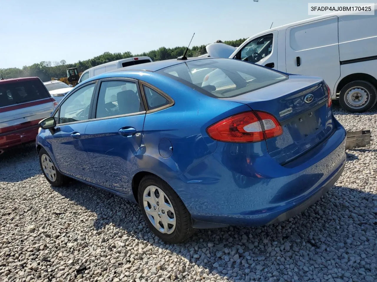 2011 Ford Fiesta S VIN: 3FADP4AJ0BM170425 Lot: 59237054