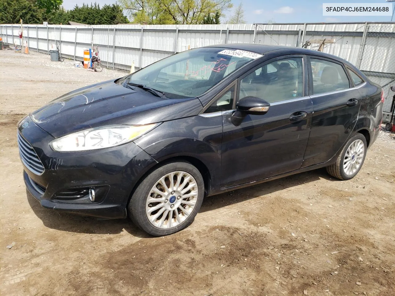 2014 Ford Fiesta Titanium VIN: 3FADP4CJ6EM244688 Lot: 52329594