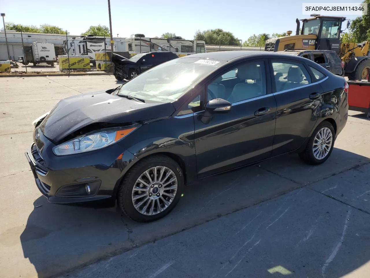 2014 Ford Fiesta Titanium VIN: 3FADP4CJ8EM114346 Lot: 53508234