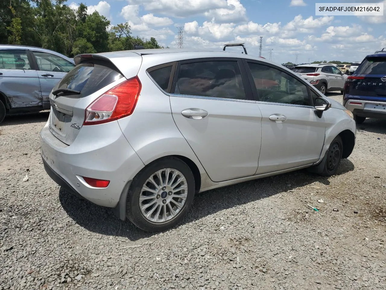 2014 Ford Fiesta Titanium VIN: 3FADP4FJ0EM216042 Lot: 58253404