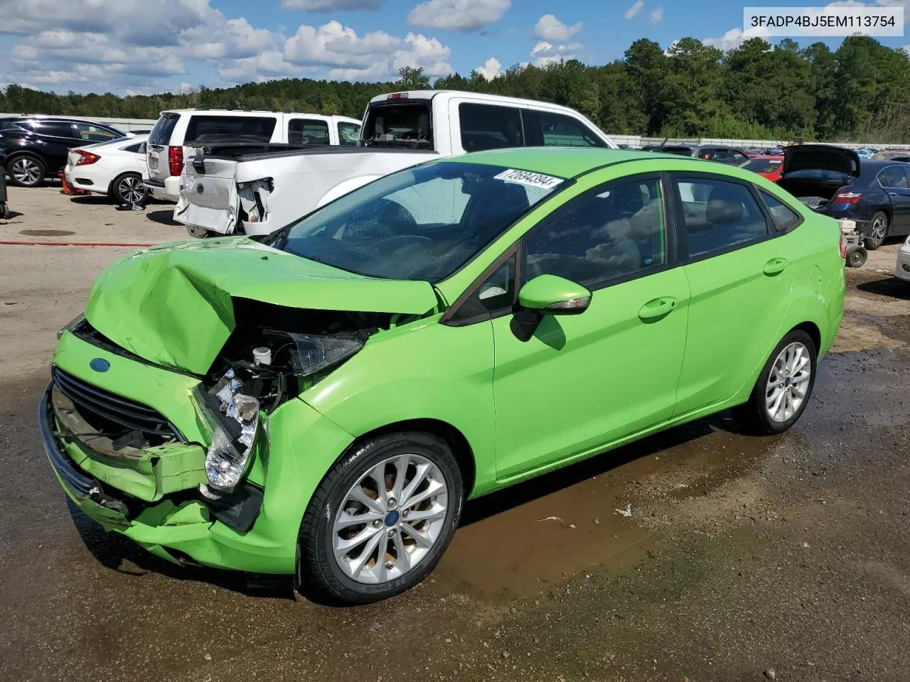 2014 Ford Fiesta Se VIN: 3FADP4BJ5EM113754 Lot: 72694394