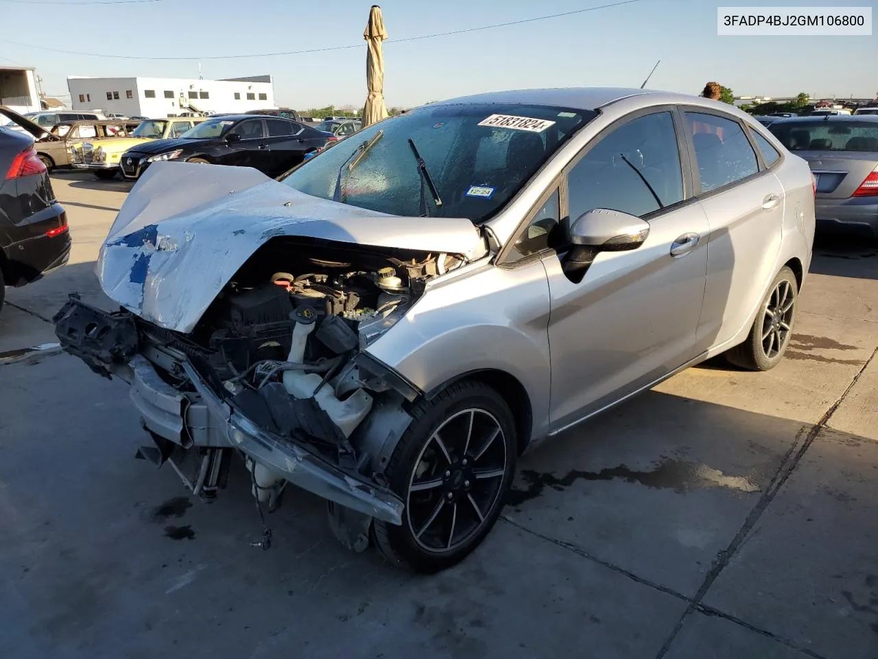 2016 Ford Fiesta Se VIN: 3FADP4BJ2GM106800 Lot: 51831824