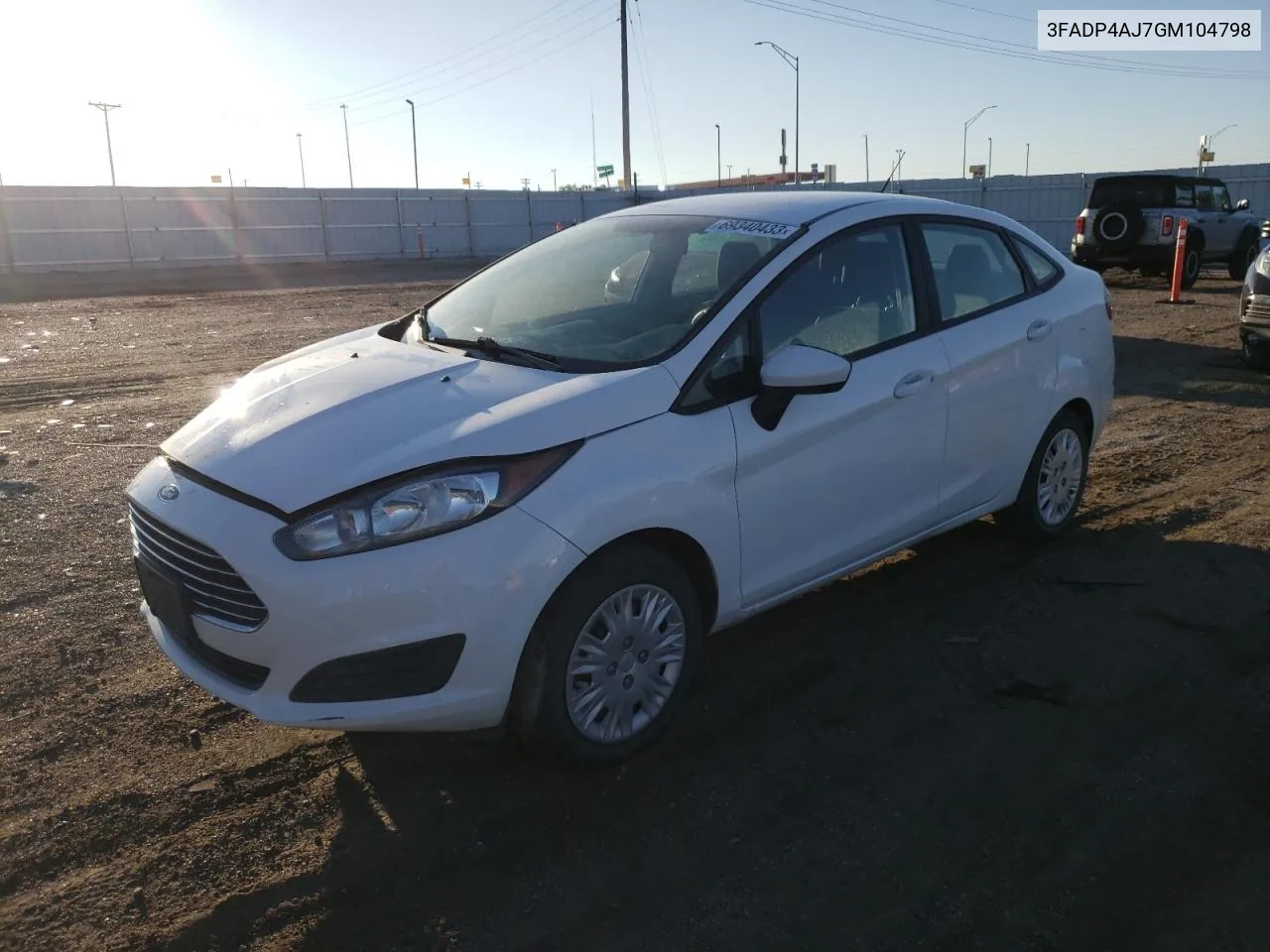 2016 Ford Fiesta S VIN: 3FADP4AJ7GM104798 Lot: 69340433