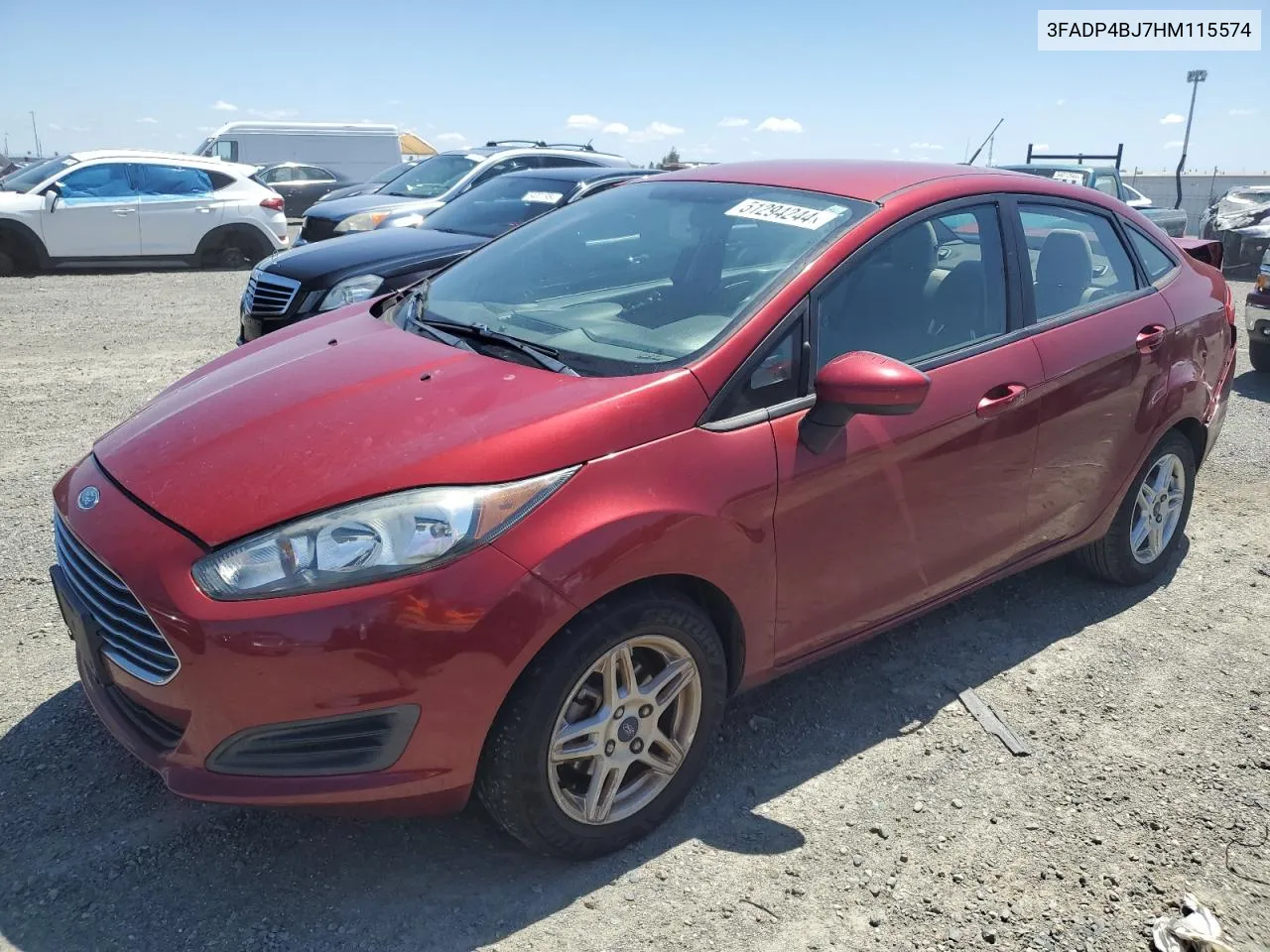 2017 Ford Fiesta Se VIN: 3FADP4BJ7HM115574 Lot: 51294244