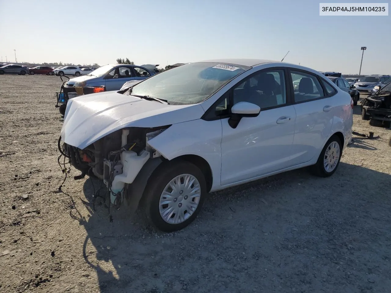 2017 Ford Fiesta S VIN: 3FADP4AJ5HM104235 Lot: 69333674