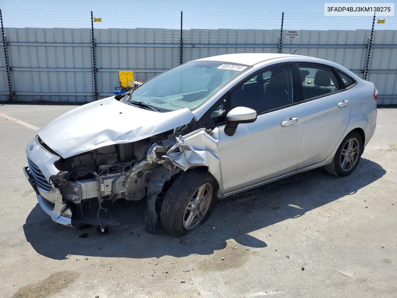 2019 Ford Fiesta Se VIN: 3FADP4BJ3KM138275 Lot: 55575714