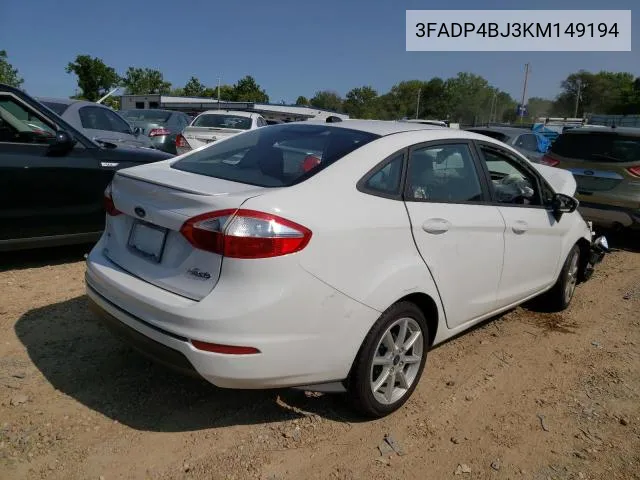 2019 Ford Fiesta Se VIN: 3FADP4BJ3KM149194 Lot: 57339374