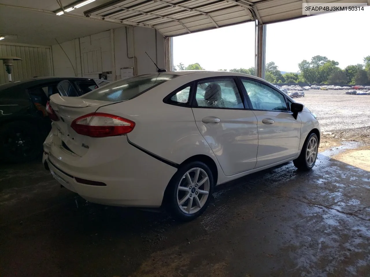 2019 Ford Fiesta Se VIN: 3FADP4BJ3KM150314 Lot: 59779294