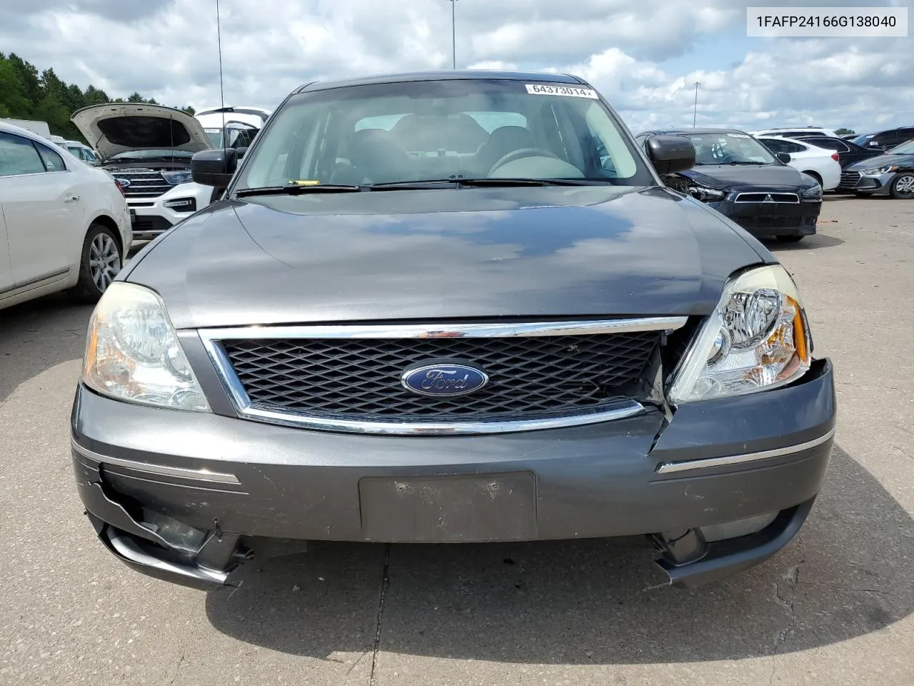 2006 Ford Five Hundred Sel VIN: 1FAFP24166G138040 Lot: 64373014