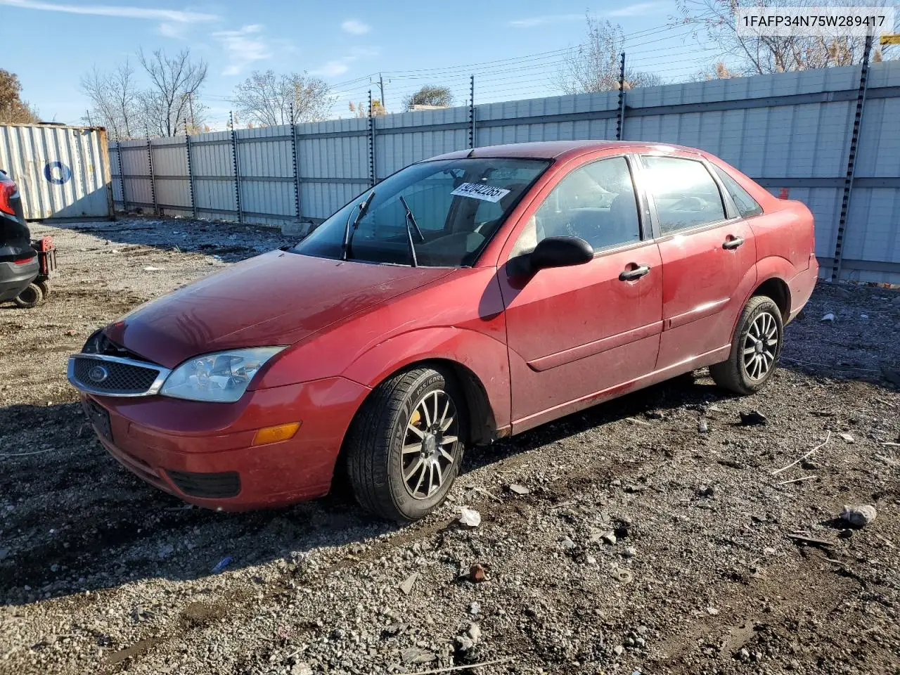 1FAFP34N75W289417 2005 Ford Focus Zx4