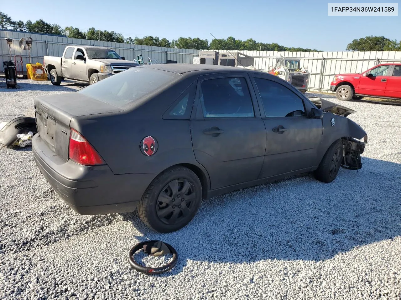 2006 Ford Focus Zx4 VIN: 1FAFP34N36W241589 Lot: 66399464