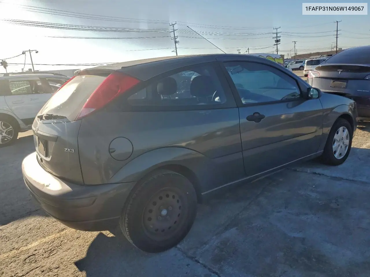 1FAFP31N06W149067 2006 Ford Focus Zx3