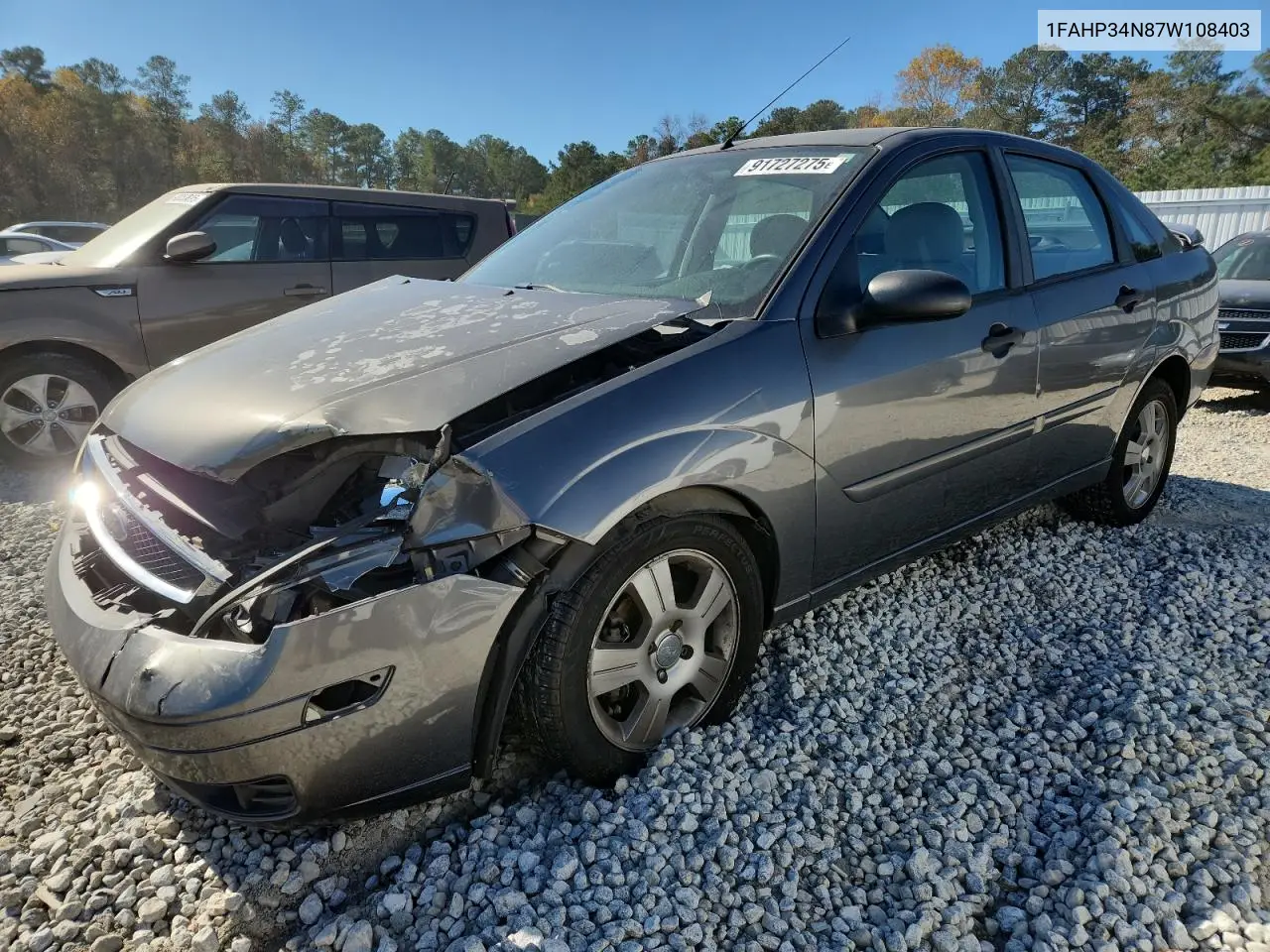 1FAHP34N87W108403 2007 Ford Focus Zx4